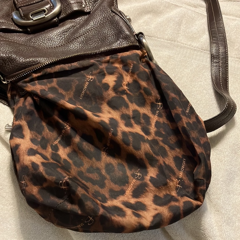 Dark Brown Leather Crossbody Bag with Front Buckle - Picture 5 of 8